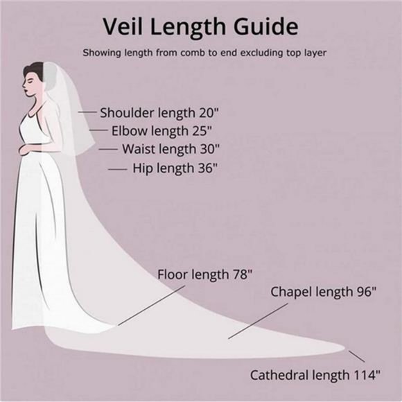 Wedding Lace Veil Floral Long Veil  Soft Tulle Bridal Veils w/ Comb 118\